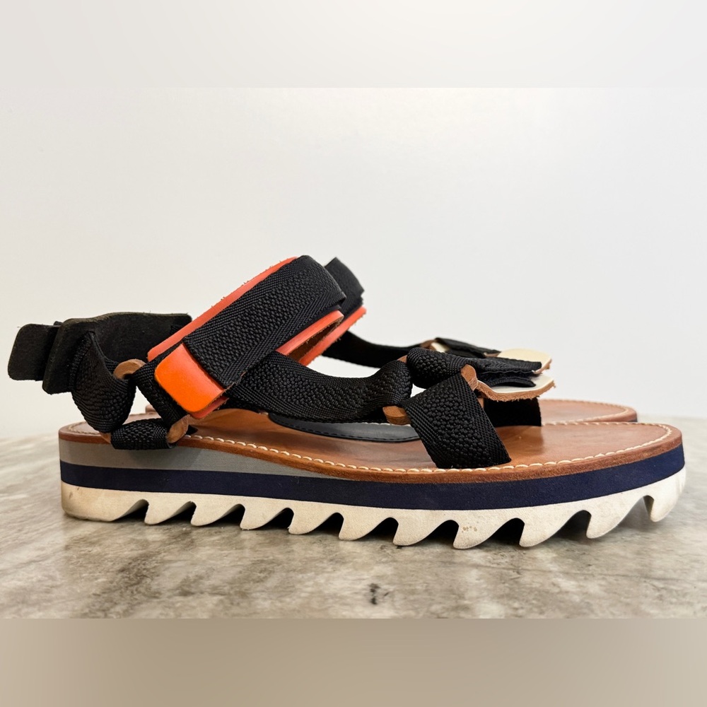 HENDER SCHEME Webb Sandals/ Black and Navy Designer Sz 5 / US 9-9.5 / JP 26.5-27